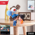 Plastic Cute Couple Car Dashboard Decoration Figurine Set (1 Set)
